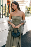 Kayt Strapless Dress Olive Green
