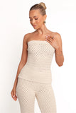 Fonte Strapless Knit Top Cream