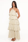 Darlia Halterneck Maxi Dress Yellow Floral