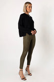 Morgan Suede Look Legging Olive