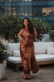 Emerie Sleeveless Metallic Maxi Bronze