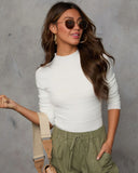 Rhegen Ruffle Ribbed Top