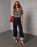 Jadore You Contrast Stripe Knit Sweater