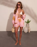 Sunny State Sunburst Print Linen Shorts