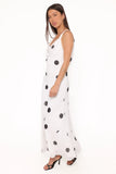 Collette Maxi Dress White Polka Dot