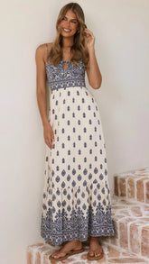 Sable Maxi Dress Blue White