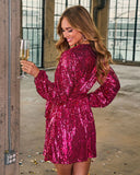 Party Pulse Wrap Sequin Mini Dress