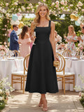 A Line Maxi Dress Smocked Ruffle Flowy Casual Long Dresses