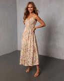 Fresh Fem Printed Sweetheart Maxi Dress
