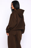 Come A Long Way Oversized Hoodie Chocolate