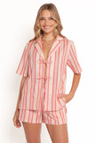 Aaliyah Tie Front Top Pink Stripe