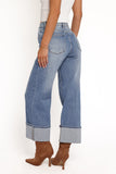 Just Black Cuffed Wide Leg Jean Medium