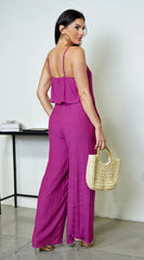 Rya Cami Layered Jumpsuit Purple