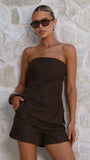 Dana Strapless Top Chocolate