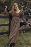 Cyrena Maxi Dress Brown Check