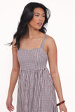 Reid Maxi Dress Brown Gingham