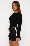Young And Impatient Long Sleeve Baby Tee Black