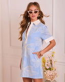 Day Plans Floral Mini Shirt Dress