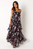 Bloom Strapless Maxi Dress Black Floral