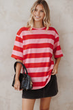 Zestora Tee Red Pink Stripe
