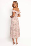 Lauryn Off The Shoulder Midi Dress Blush Rose