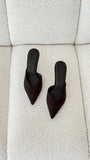 Karey Heel Dark Cacao Suede