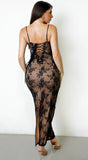 Obsidian Lace Maxi Dress Black