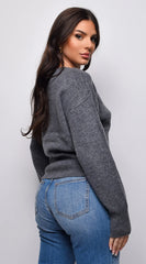 Vesper Off Shoulder Sweater Gray