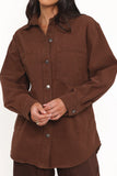 Toto Denim Shacket Chocolate Brown