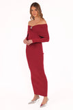 Lindsey Knit Dress Dark Red