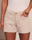 Mirelle Striped Mid Rise Shorts