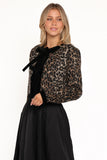 Vanna Tie Front Jacket Leopard