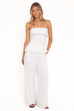 Blakely Wide Leg Pant White Pinstripe