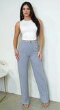 Cora Linen Pants Gray
