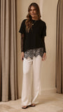 Quinn Lace Long Sleeve Top Black