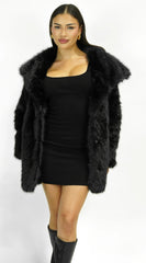 Cascade Faux Fur Coat Black