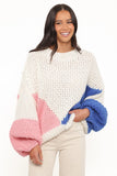 Koda Pattern Knit Sweater White Multi