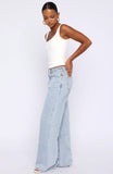 Just My Type Mid Rise Wide Leg Jeans Mid Blue