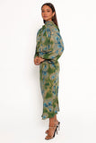 Perrie Long Sleeve Midi Dress Green