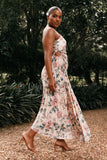 Kleo One Shoulder Maxi Dress Pink Floral