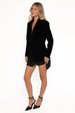 Clive Velvet Blazer Black