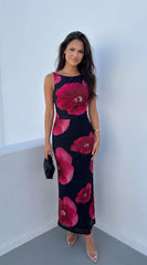 Rosalia Floral Maxi Dress Black