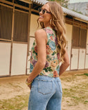 Garden Path Boho Floral Tapestry Flyaway Top