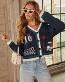 Good Swing Graphic Knit Cardigan