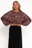 Adelina Sequin Top Black Rose