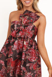 Betina Bow Front Maxi Dress Brown Floral