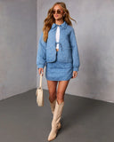 Roisin Front Tie Quilted Denim Jacket