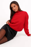 Luda Mockneck Knit Sweater Red