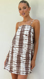 Bethani Mini Dress Chocolate Tie Dye