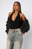 When Im With You Halter Top Black
